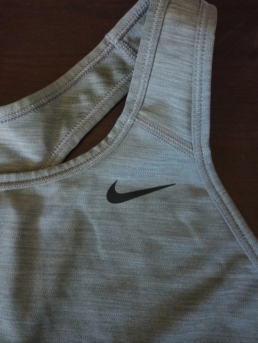 NWOT Nike Gray Racerback Sports Bra with Swoosh XL